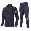 Groothandel Man Winter Half Zip Zwart voetbal tracksuit